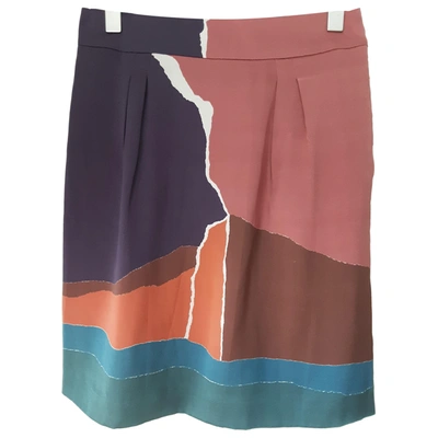 Pre-owned Alberta Ferretti Silk Mid-length Skirt In Purple