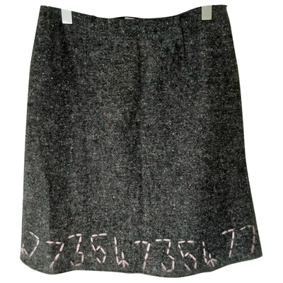 Pre-owned Philosophy Di Alberta Ferretti Wool Mid-length Skirt In Grey