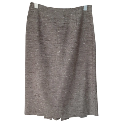 Pre-owned Alberta Ferretti Wool Mid-length Skirt In Beige