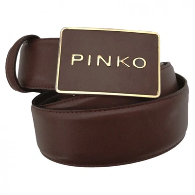 Pre-owned Pinko Leather Belt In Brown