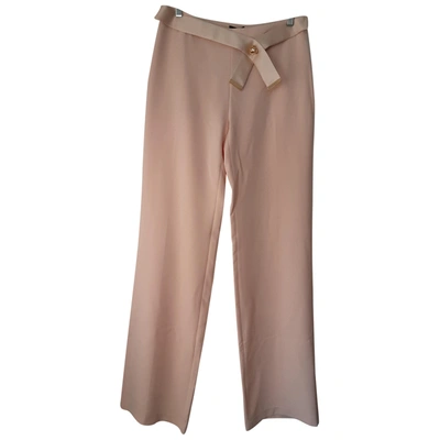 Pre-owned Elisabetta Franchi Straight Pants In Beige