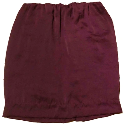 Pre-owned Lanvin Mini Skirt In Burgundy