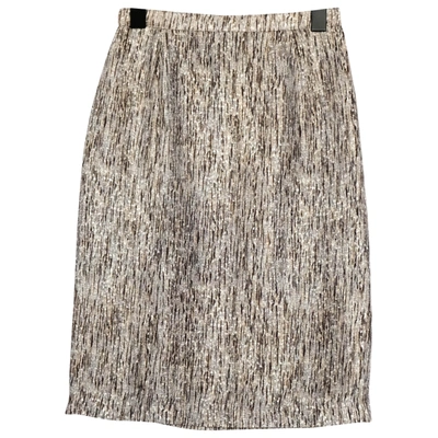 Pre-owned Mugler Silk Mini Skirt In Ecru