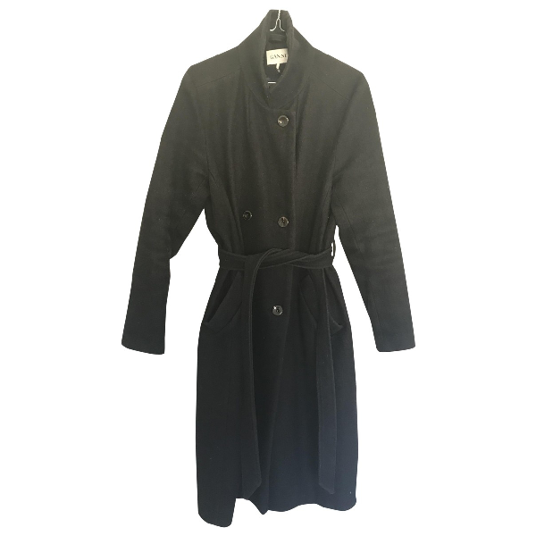 ganni wool wide collar coat