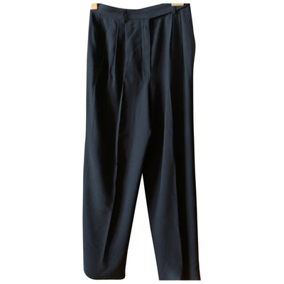 Pre-owned Valentino Wool Large Pants In Black