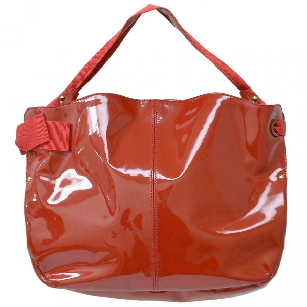 Pre-Owned Salvatore Ferragamo Red Patent Leather Handbag | ModeSens
