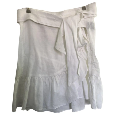 Pre-owned Isabel Marant Étoile Linen Mini Skirt In White