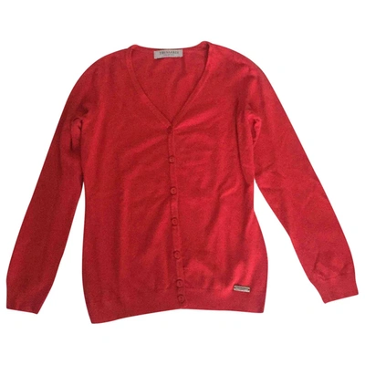 Pre-owned Trussardi Wool Cardigan In Red