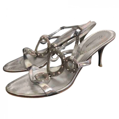Pre-owned Blumarine Leather Sandal In Silver