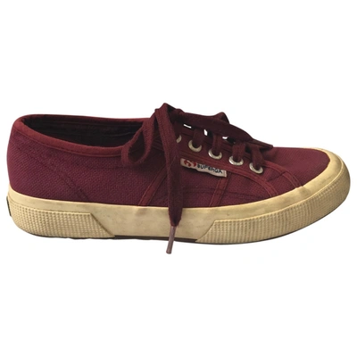 Pre-owned Superga Cloth Trainers In Burgundy