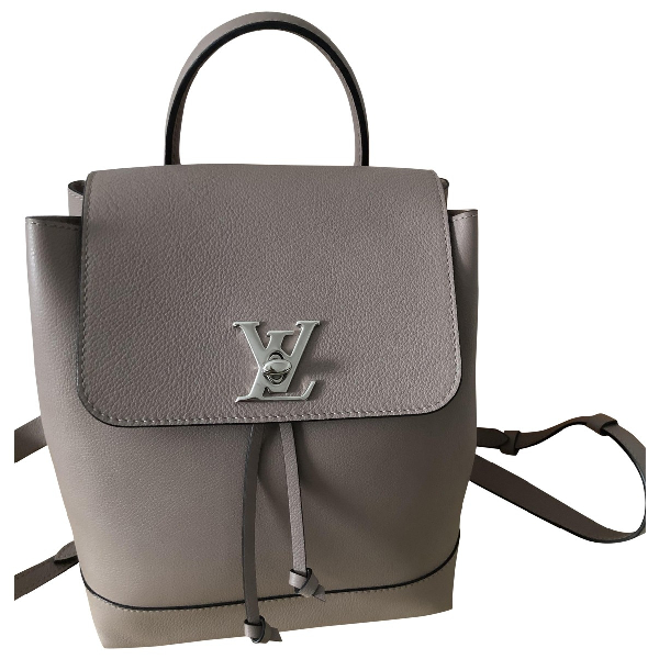 Pre-Owned Louis Vuitton Lockme Grey Leather Clutch Bag | ModeSens