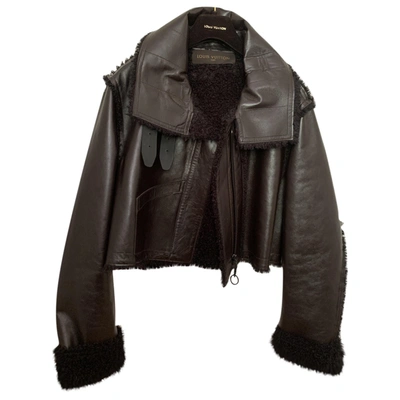 Pre-owned Louis Vuitton Brown Shearling Leather Jacket