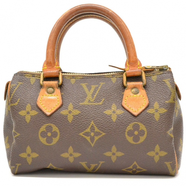 Pre-Owned Louis Vuitton Nano Speedy / Mini Hl Brown Cloth Handbag | ModeSens