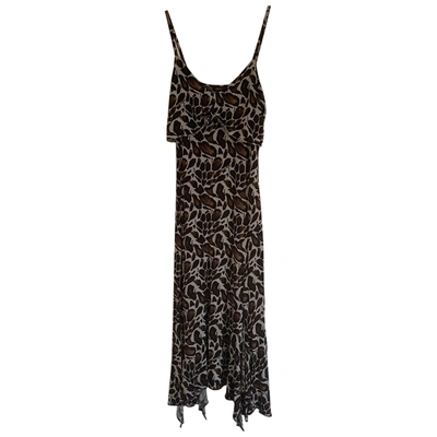 Pre-owned Roberto Cavalli Mid-length Dress In Brown