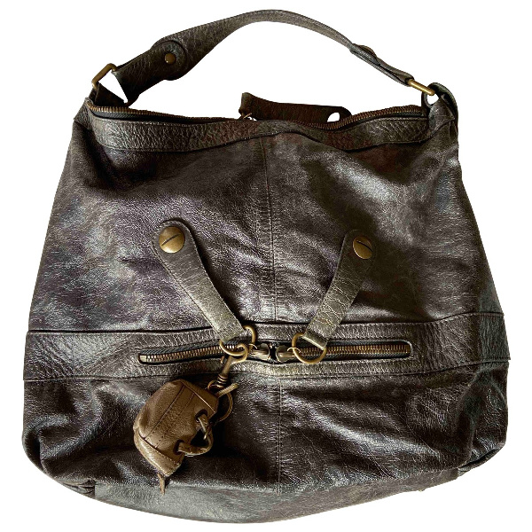 Pre-Owned Gerard Darel Midday Midnight Grey Leather Handbag | ModeSens