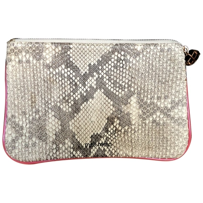 Pre-owned Meli Melo Cloth Clutch Bag In Grey