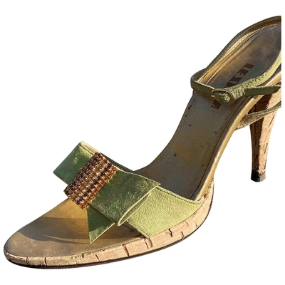Pre-owned Le Silla Sandal In Green