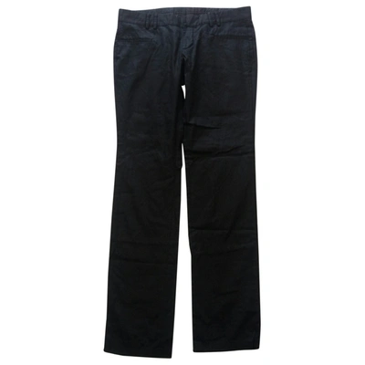 Pre-owned Gucci Linen Trousers In Black