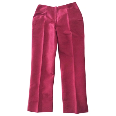 Pre-owned Blumarine Silk Trousers In Red