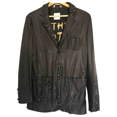 Pre-owned Moschino Leather Vest In Black