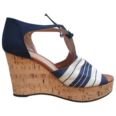 Pre-owned Chloé Cloth Sandal In Navy