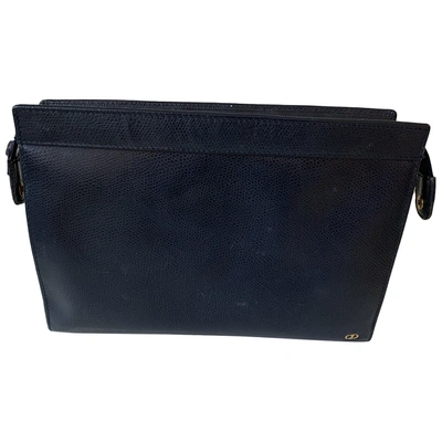 Pre-owned Dior Leather Vanity Case In Blue