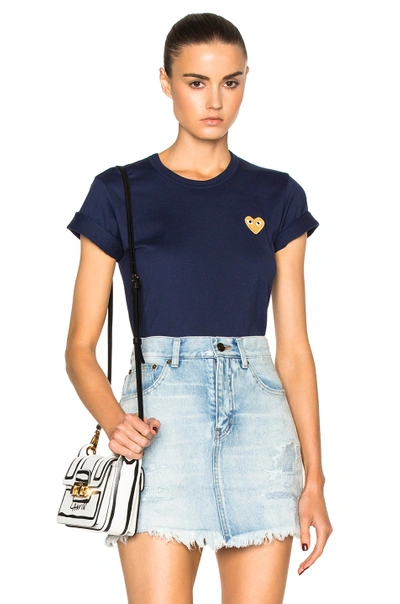 Comme Des Garçons Play Gold Heart Emblem Tee