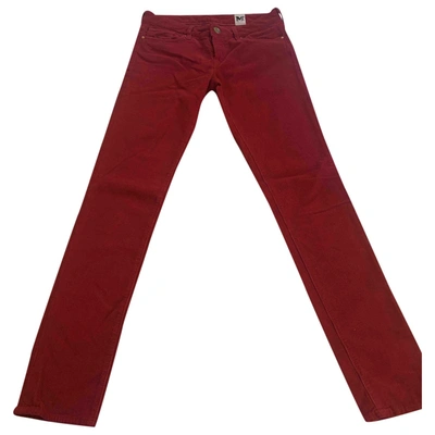Pre-owned M Missoni Velvet Straight Trousers In Red