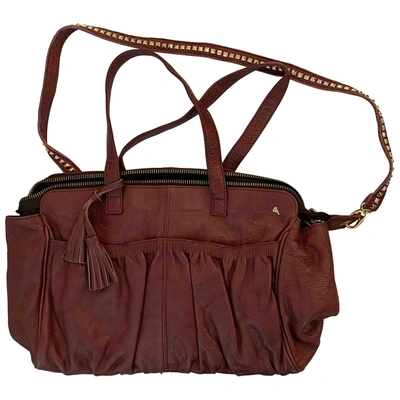 Pre-owned Cycle Leather Crossbody Bag In Burgundy