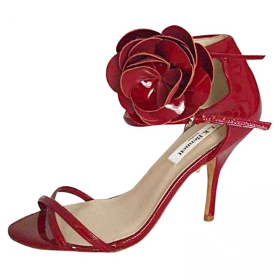 Pre-owned Lk Bennett Patent Leather Sandals In Red