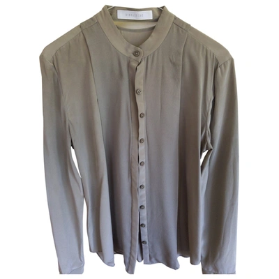 Pre-owned Dion Lee Silk Blouse In Green