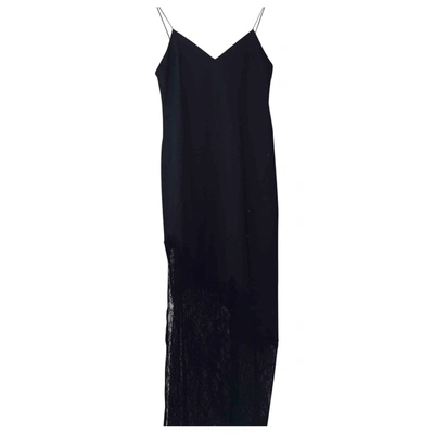 Pre-owned Alice And Olivia Wool Mid-length Dress In Black