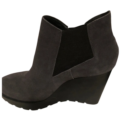Pre-owned Calvin Klein Ankle Boots In Grey