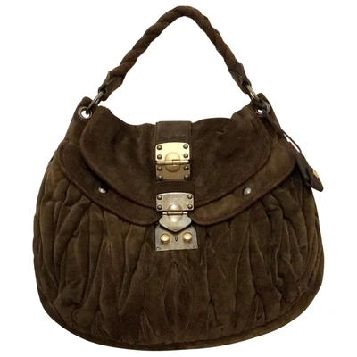 Pre-owned Miu Miu Coffer Handbag In Brown