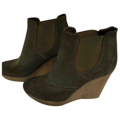 Pre-owned Diesel Ankle Boots In Green