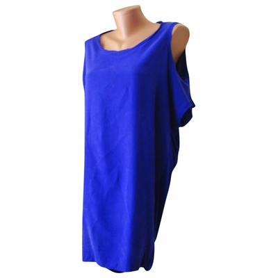 Pre-owned Maje Silk Mini Dress In Blue