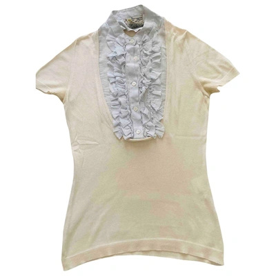 Pre-owned Daniele Alessandrini Beige Cotton Top