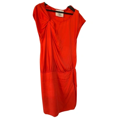 Pre-owned Collette Dinnigan Silk Mini Dress In Orange