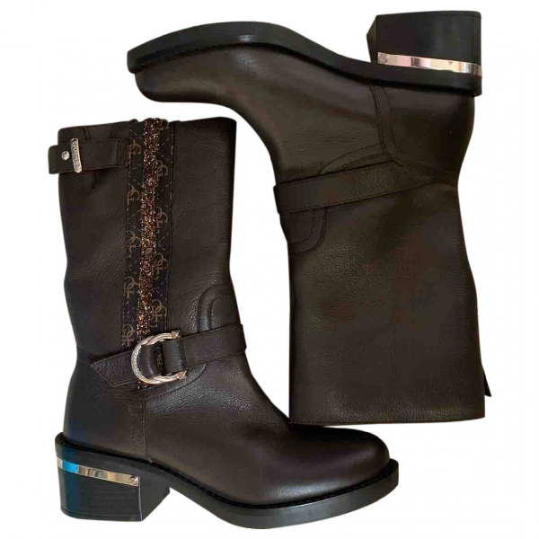guess brown leather boots