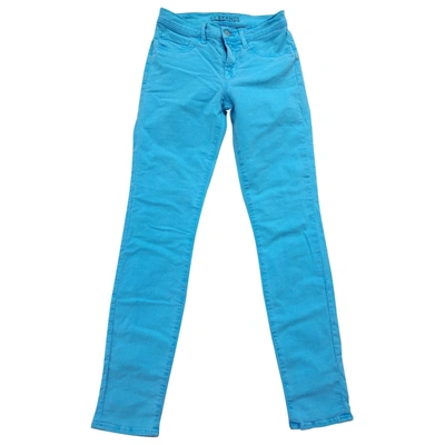 Pre-owned J Brand Slim Jeans In Turquoise