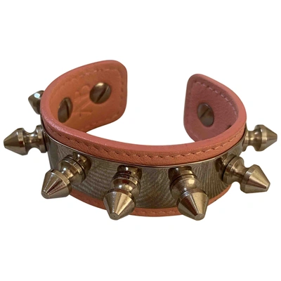 Pre-owned Aurelie Bidermann Leather Bracelet In Pink