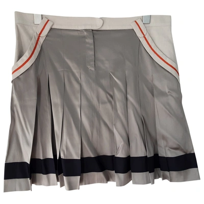 Pre-owned Philosophy Di Alberta Ferretti Silk Mini Skirt In Grey