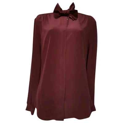 Pre-owned Burberry Silk Shirt In Burgundy