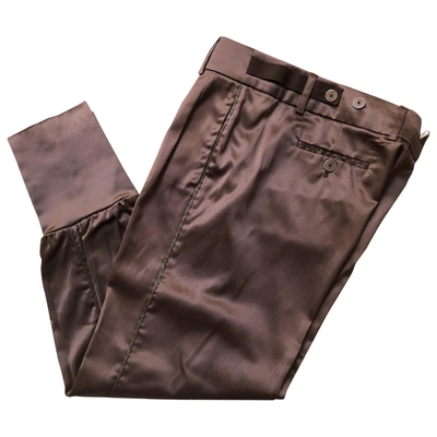 Pre-owned Pinko Straight Trousers In Brown