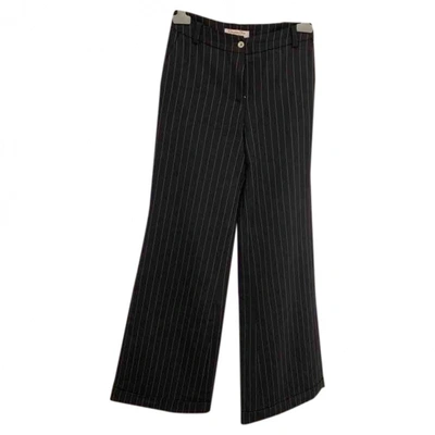 Pre-owned Dior Wool Large Trousers In Anthracite
