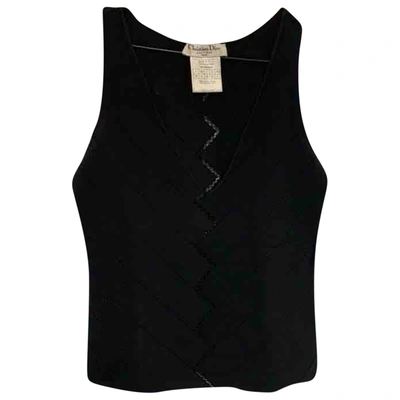 Pre-owned Dior Black Viscose Top