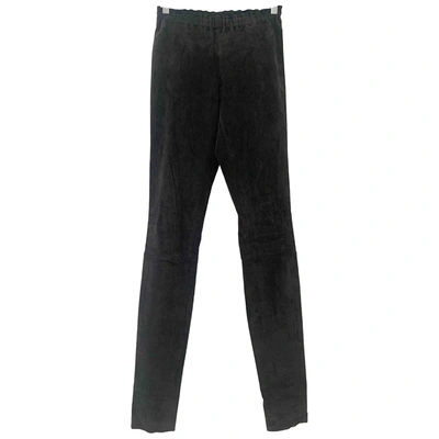 Pre-owned Stouls Grey Leather Trousers