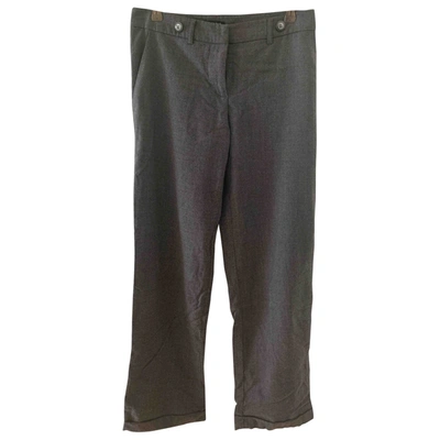 Pre-owned Claudie Pierlot Wool Large Pants In Grey