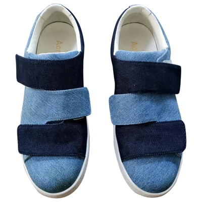 Pre-owned Acne Studios Cloth Trainers In Blue