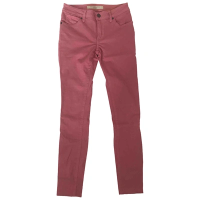 Pre-owned Burberry Slim Jeans In Pink